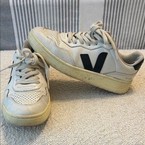 Veja V-10 Sneakers in Off-White and Navy